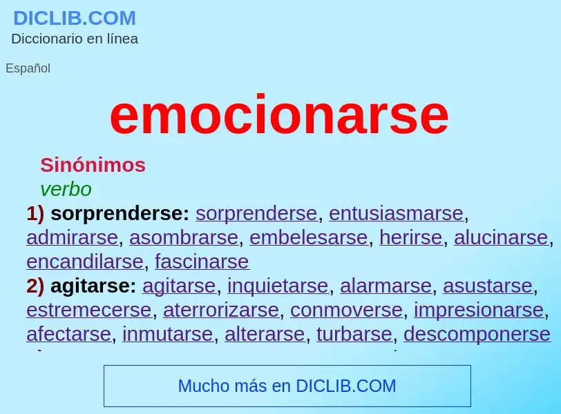 What is emocionarse - definition