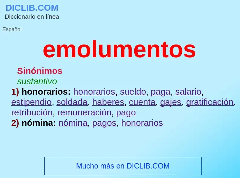 Wat is emolumentos - definition