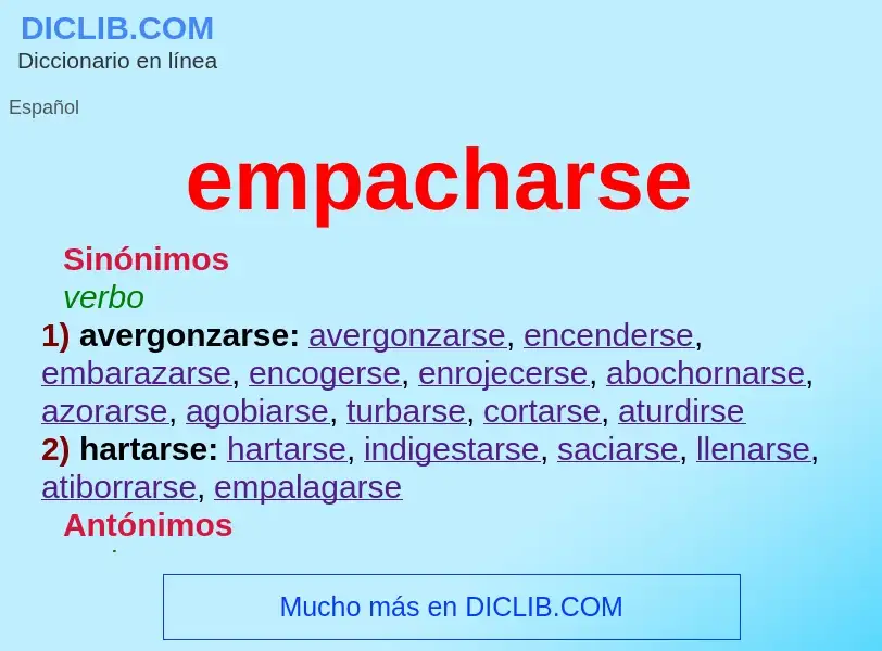 Wat is empacharse - definition