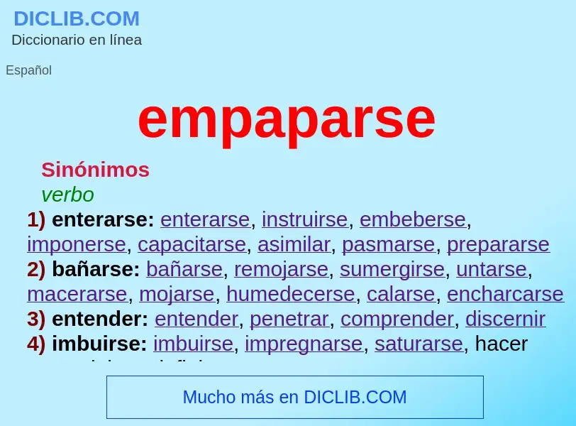 O que é empaparse - definição, significado, conceito