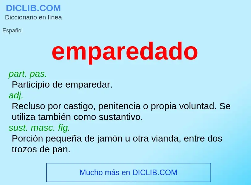 ¿Qué es emparedado? - significado y definición