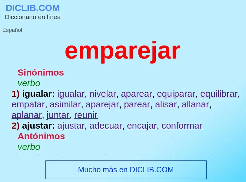 What is emparejar - definition