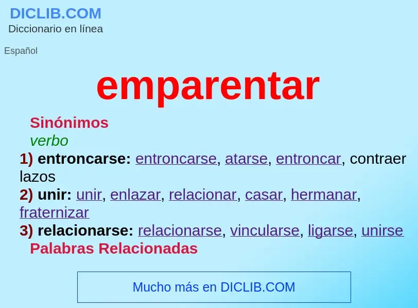 What is emparentar - definition