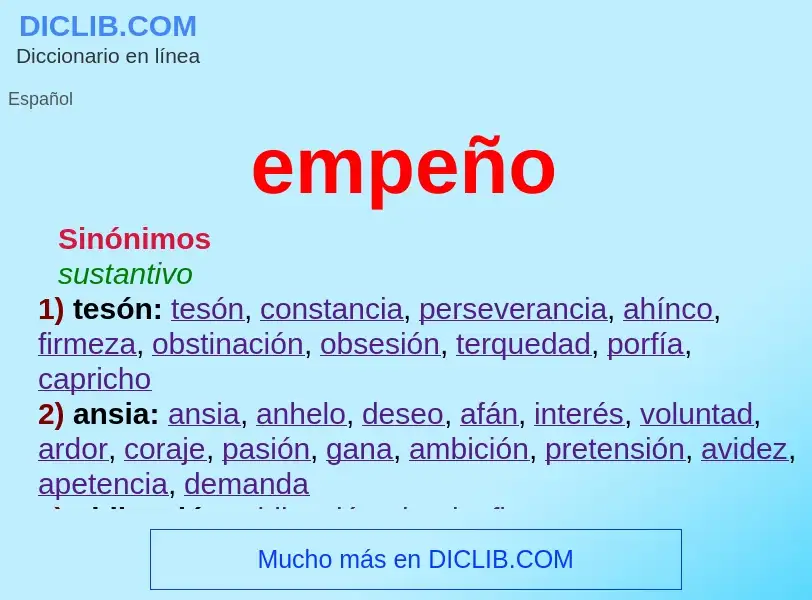 Was ist empeño - Definition