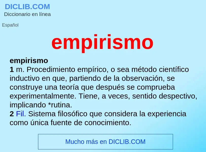 What is empirismo - meaning and definition