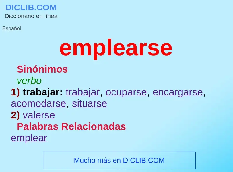 ¿Qué es emplearse? - significado y definición