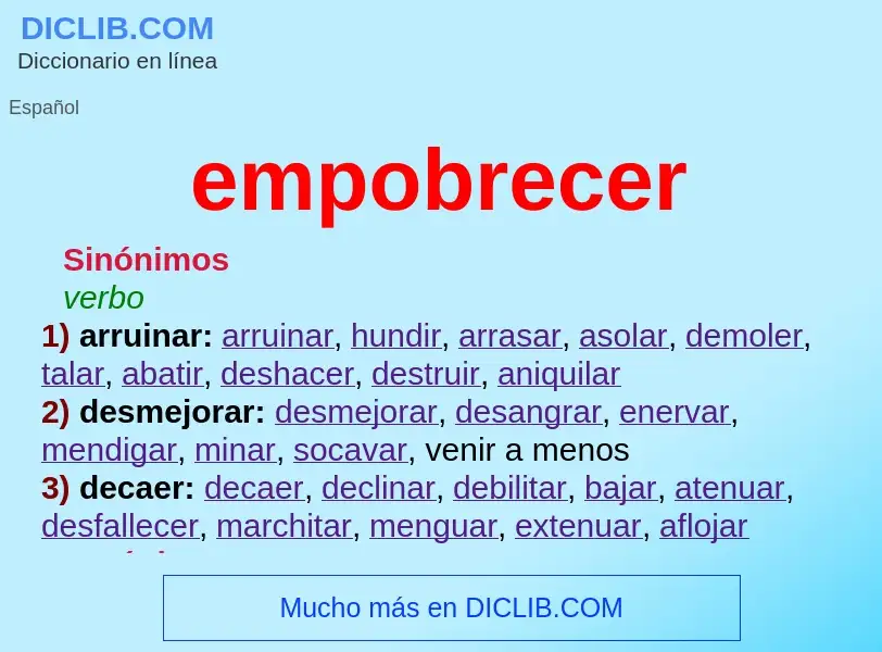 Wat is empobrecer - definition