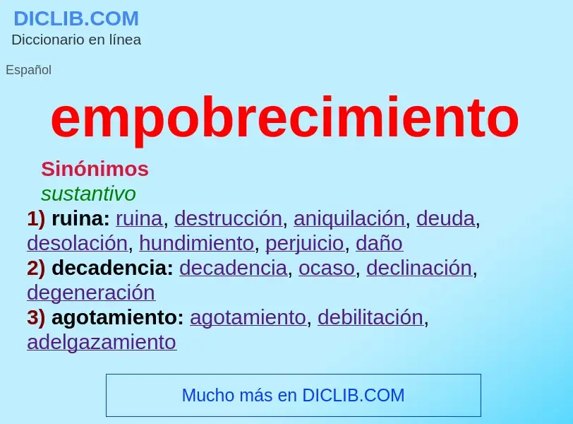 Wat is empobrecimiento - definition