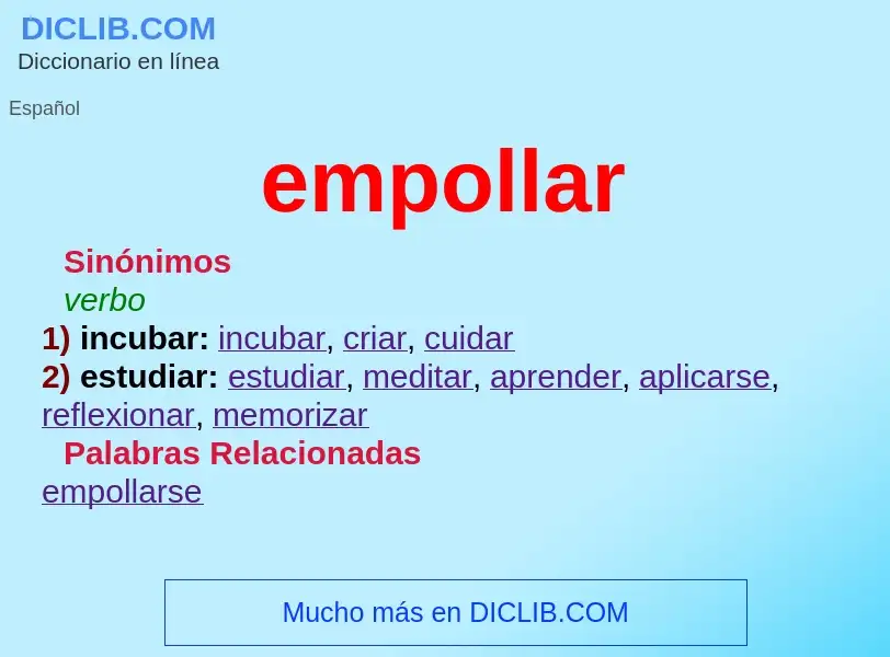 What is empollar - meaning and definition