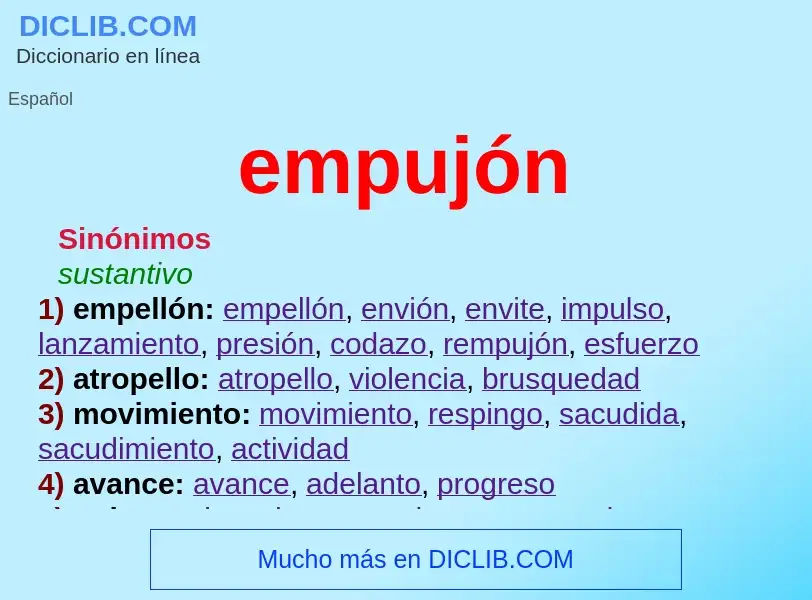 Was ist empujón - Definition