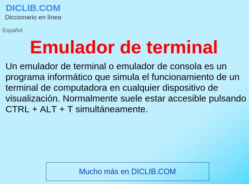 ¿Qué es Emulador de terminal? - significado y definición