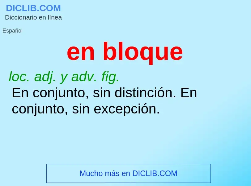 What is en bloque - definition