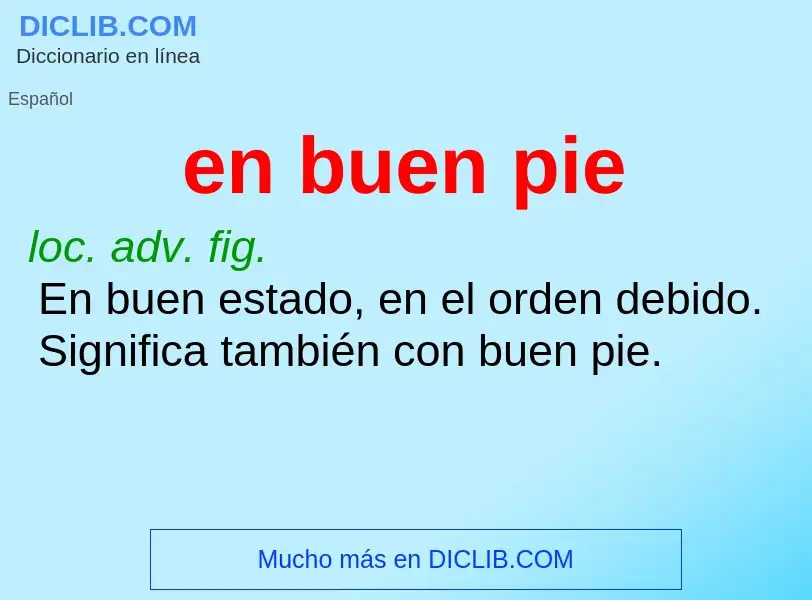 Wat is en buen pie - definition