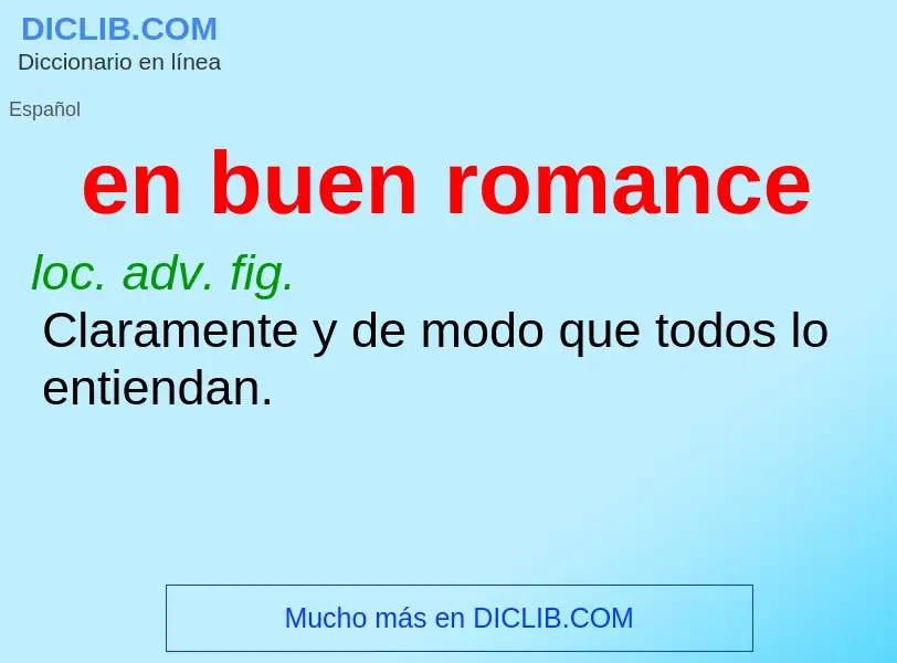 Wat is en buen romance - definition