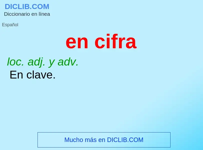 What is en cifra - meaning and definition