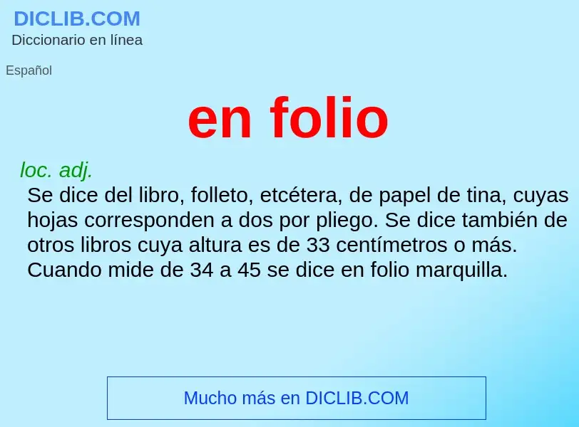 ¿Qué es en folio? - significado y definición