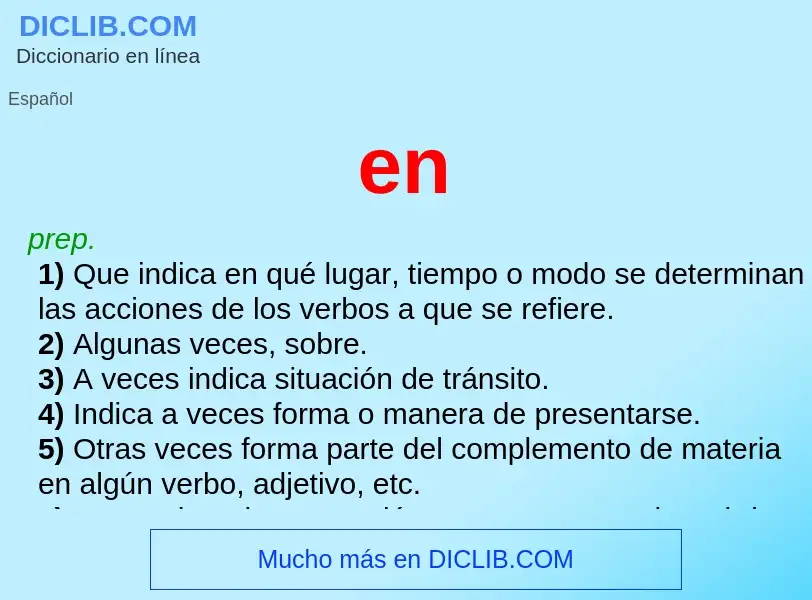 ¿Qué es en? - significado y definición