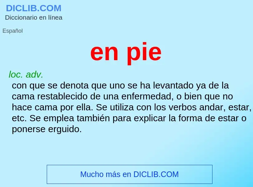 O que é en pie - definição, significado, conceito