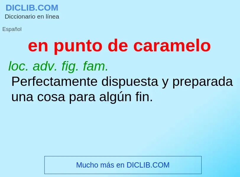 Wat is en punto de caramelo - definition