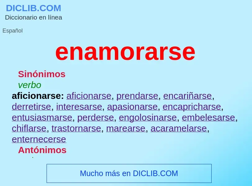 What is enamorarse - meaning and definition