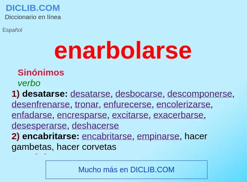 What is enarbolarse - definition