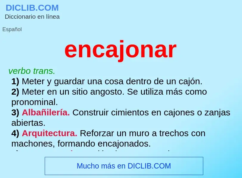 ¿Qué es encajonar? - significado y definición