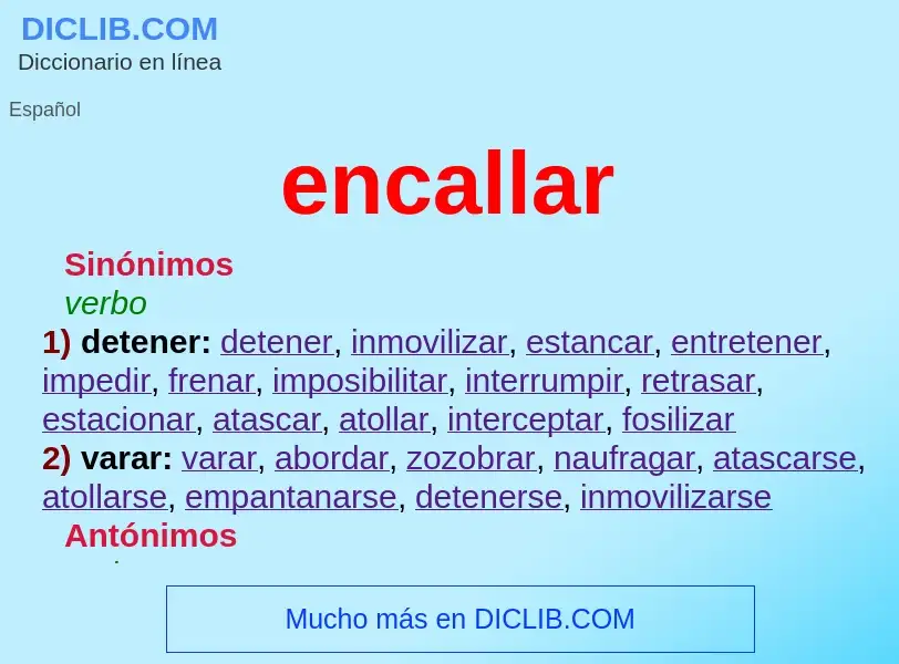 Что такое encallar - определение