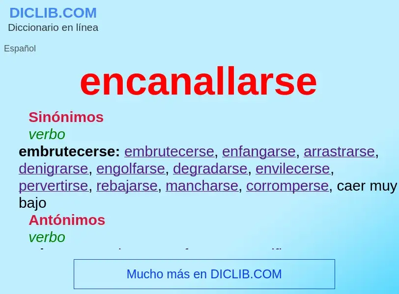 Was ist encanallarse - Definition