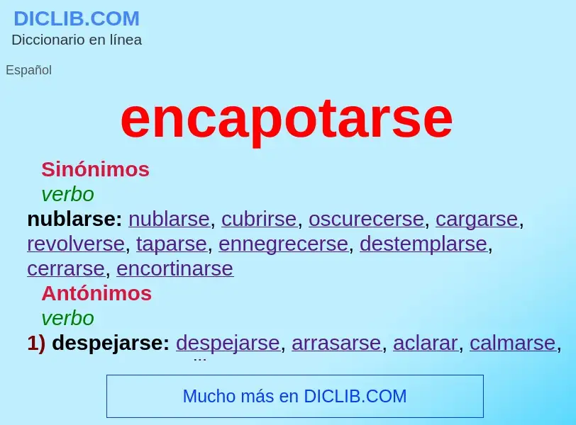 ¿Qué es encapotarse? - significado y definición