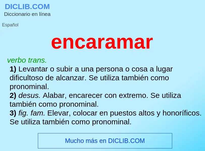 What is encaramar - meaning and definition