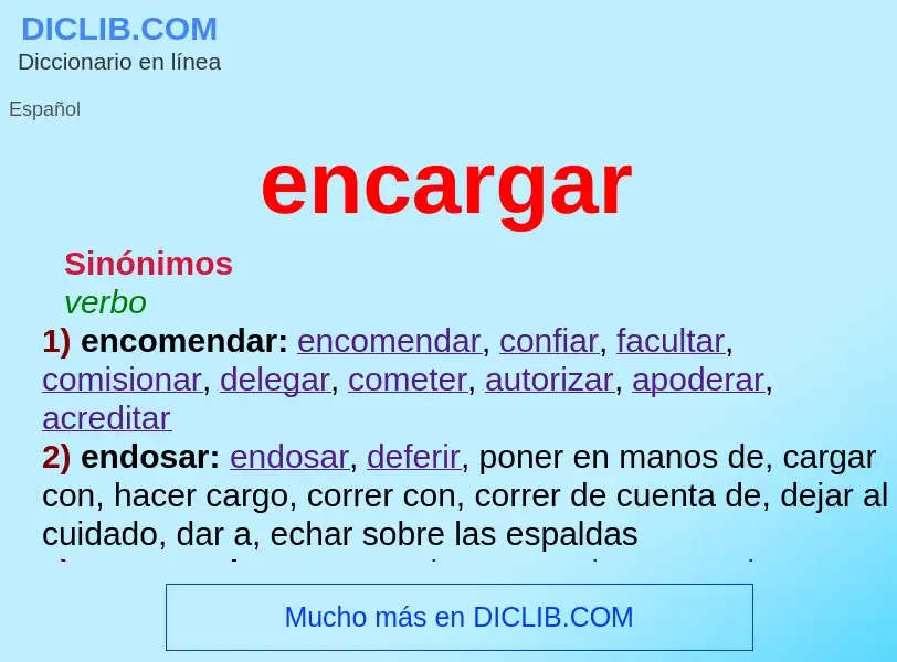 What is encargar - meaning and definition