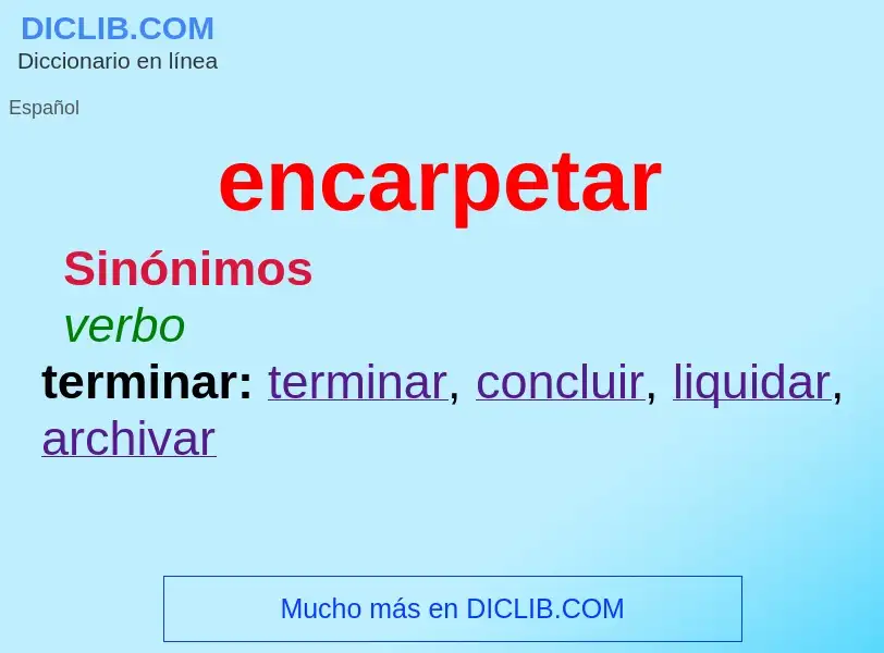 Wat is encarpetar - definition