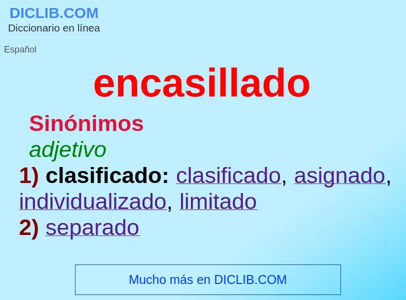 What is encasillado - meaning and definition