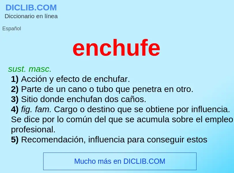 Wat is enchufe - definition