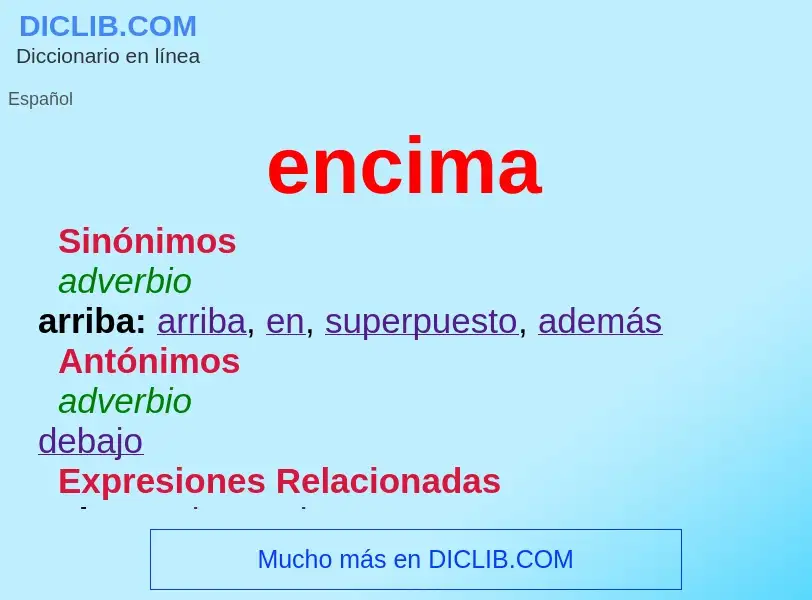 ¿Qué es encima? - significado y definición