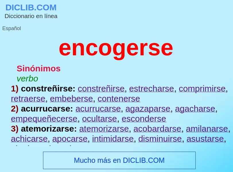 What is encogerse - meaning and definition