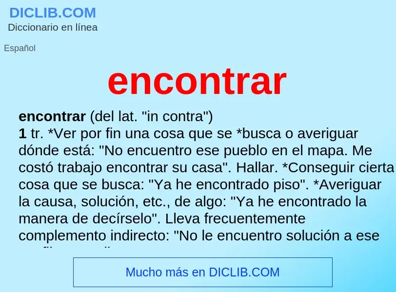 What is encontrar - definition