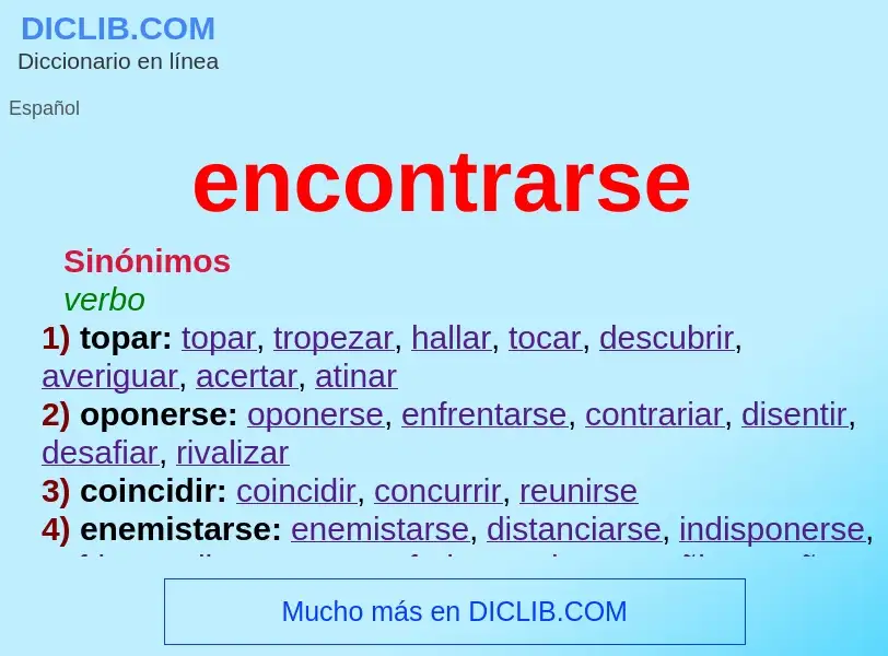 What is encontrarse - definition