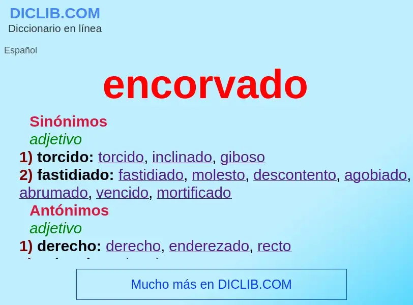 What is encorvado - meaning and definition