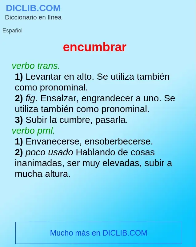 Wat is encumbrar - definition