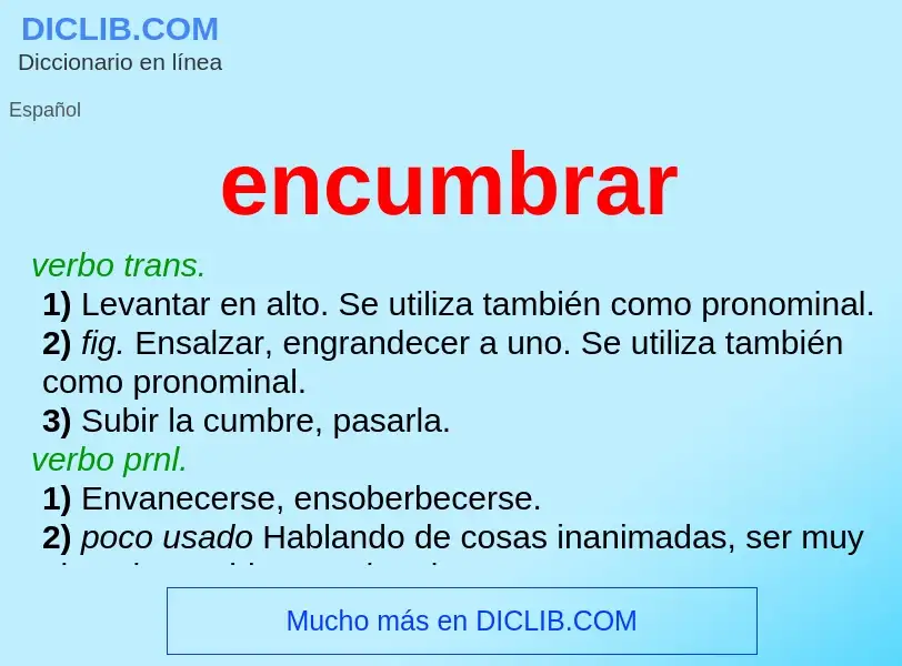 What is encumbrar - definition