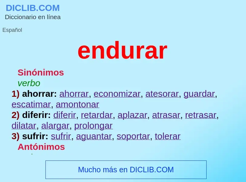 What is endurar - meaning and definition