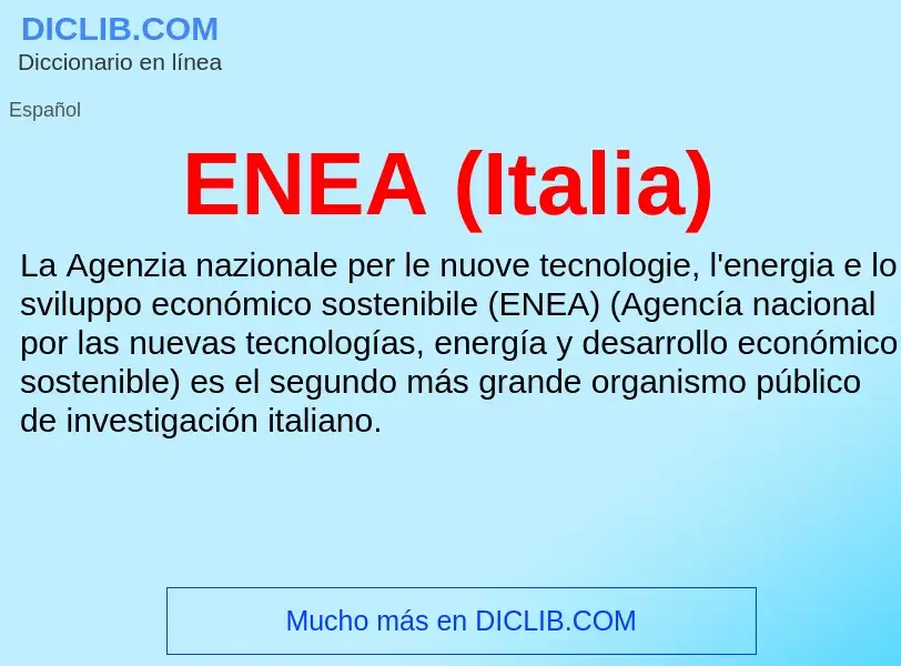 Что такое ENEA (Italia) - определение