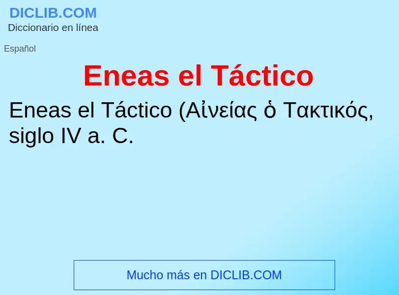 What is Eneas el Táctico - meaning and definition