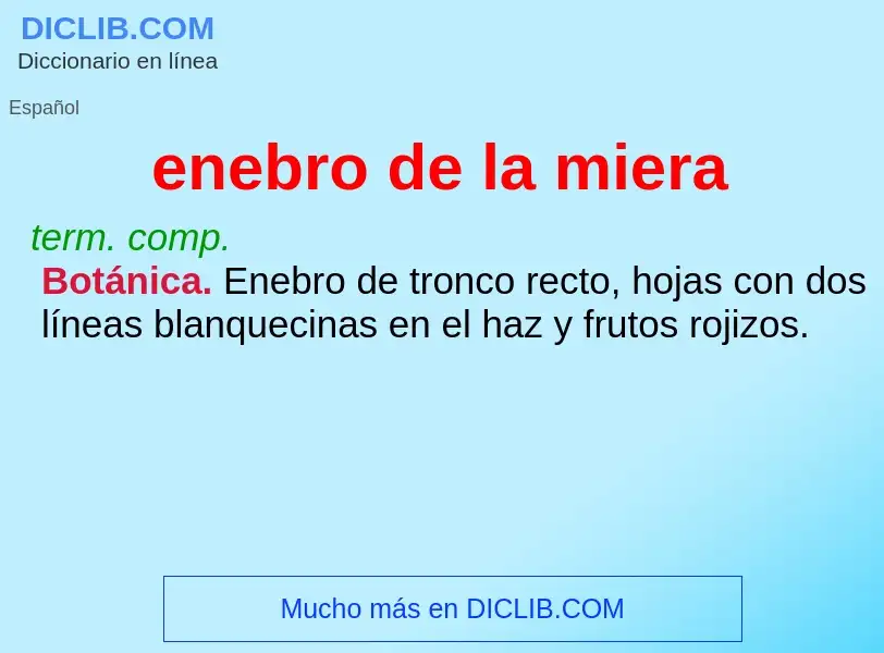 ¿Qué es enebro de la miera? - significado y definición