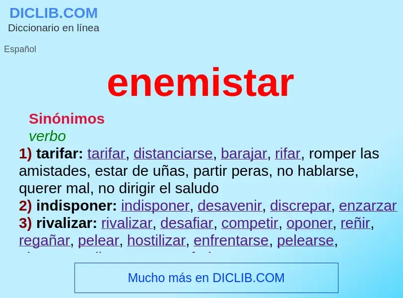 O que é enemistar - definição, significado, conceito