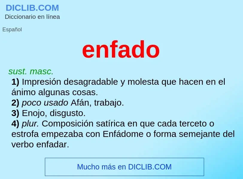 ¿Qué es enfado? - significado y definición