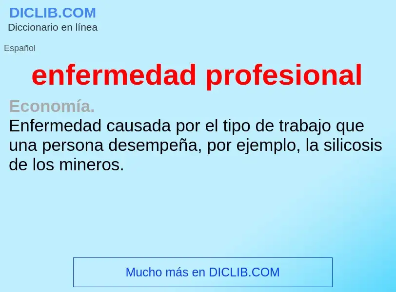 Wat is enfermedad profesional - definition