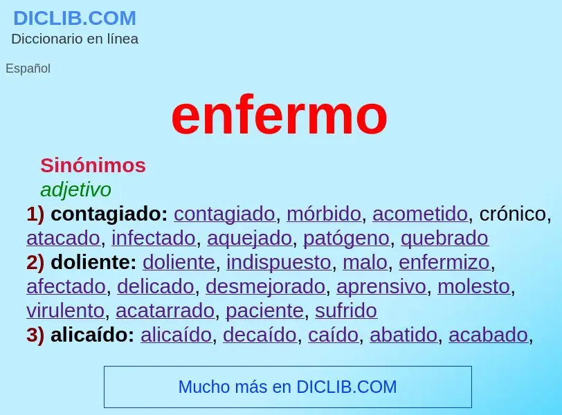 Wat is enfermo - definition