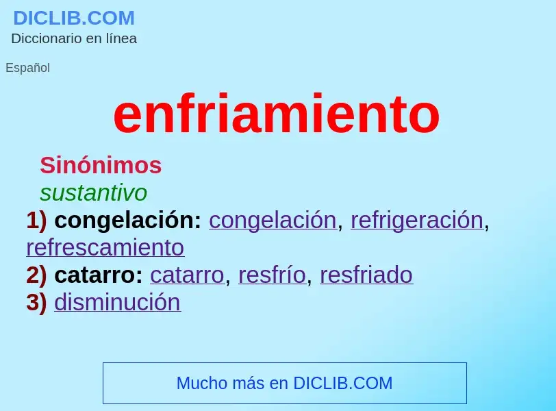 Wat is enfriamiento - definition